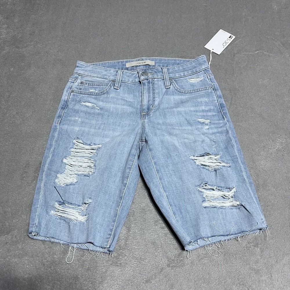 Joe's Jeans Light Blue Distressed Denim Bermuda Shorts